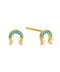 Light Blue Horseshoe Stud Earrings - ascot + hart