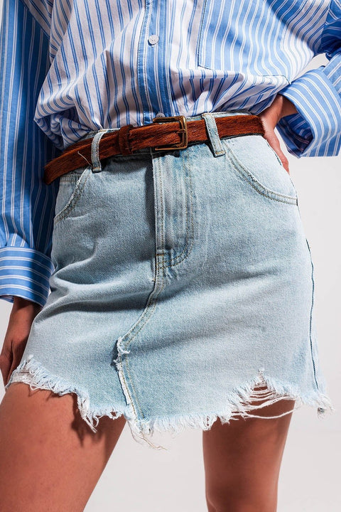 Luca Denim Mini Skirt - ascot + hart