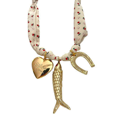 Lucky Fish Fabric Necklace - ascot + hart
