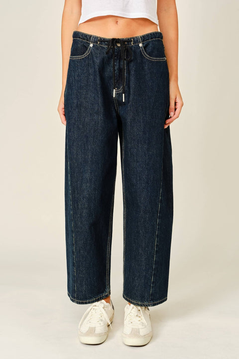 Maddie Drawstring Barrel Jeans - ascot + hart