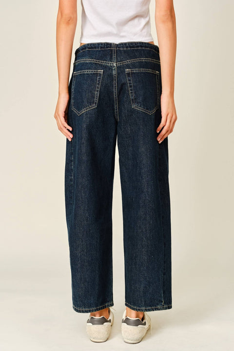 Maddie Drawstring Barrel Jeans - ascot + hart