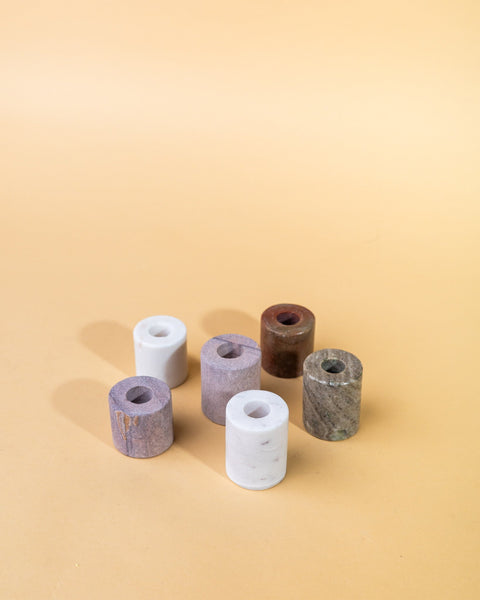 Marble Taper Holders, Multi Color, Set of 6 - ascot + hart