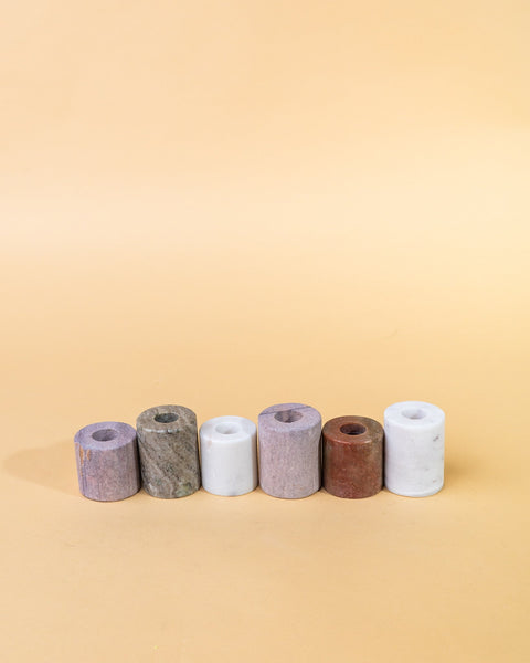 Marble Taper Holders, Multi Color, Set of 6 - ascot + hart
