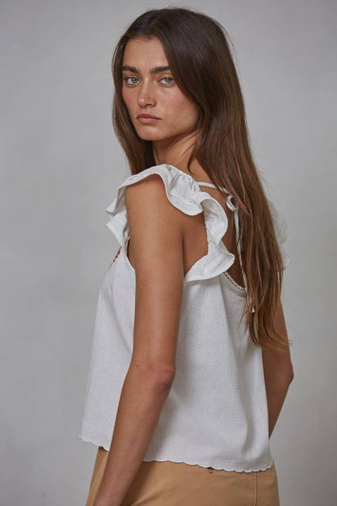 Marin Floral Embroidered Lace Top - ascot + hart