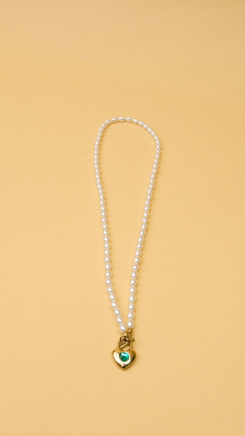 Marlowe Pearl Heart Necklace - ascot + hart