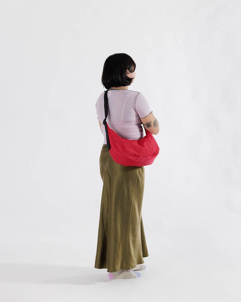 Medium Nylon Crescent Bag - Candy Apple - ascot + hart
