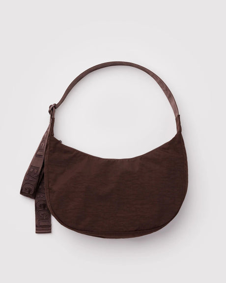 Medium Nylon Crescent Bag - Coffee w/ Key Leash - ascot + hart