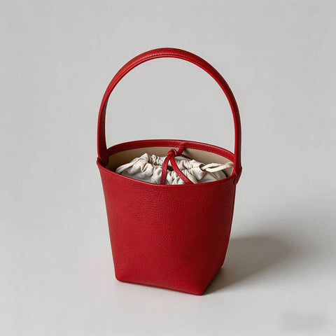 Mia Pebbled Leather Bucket Bag - ascot + hart