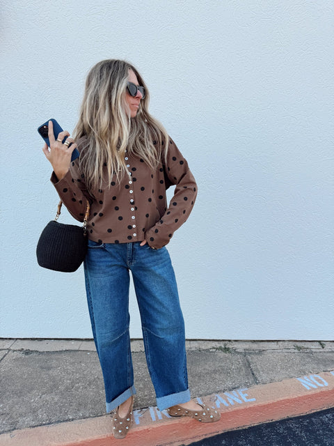 Monroe Polka Dot Cardigan - ascot + hart