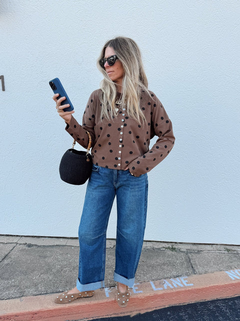 Monroe Polka Dot Cardigan - ascot + hart