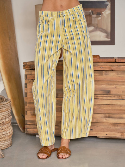 Naomi Striped Barrel Pants - ascot + hart