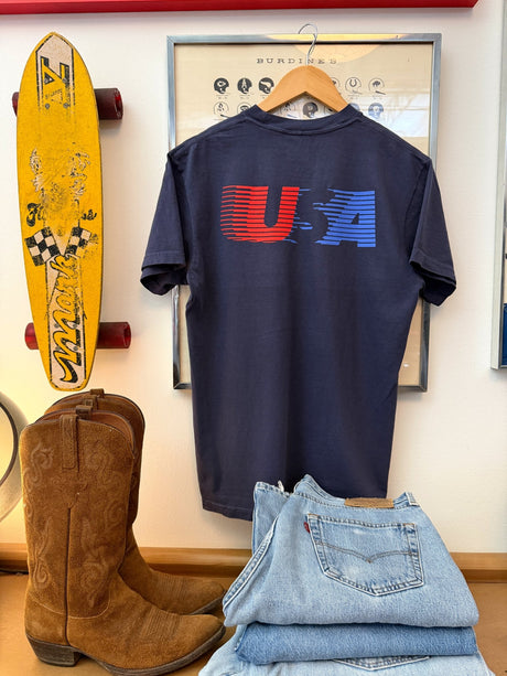 Navy Retro USA Tee - ascot + hart