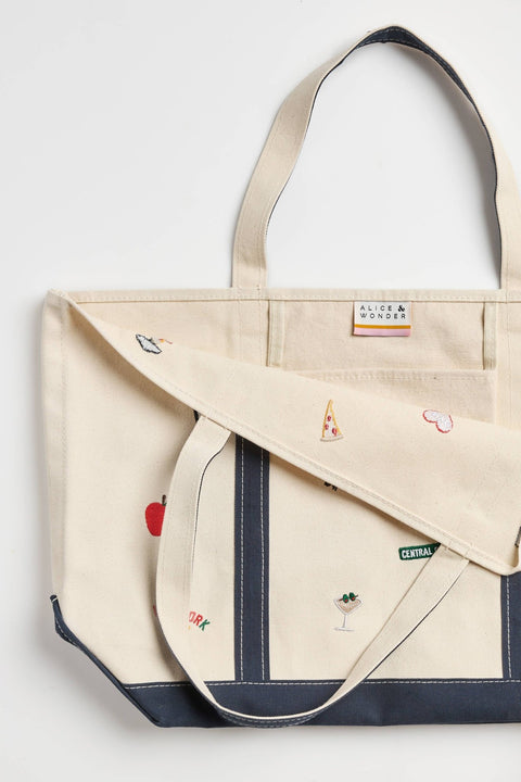 New York City Icons Embroidered Tote Bag - ascot + hart