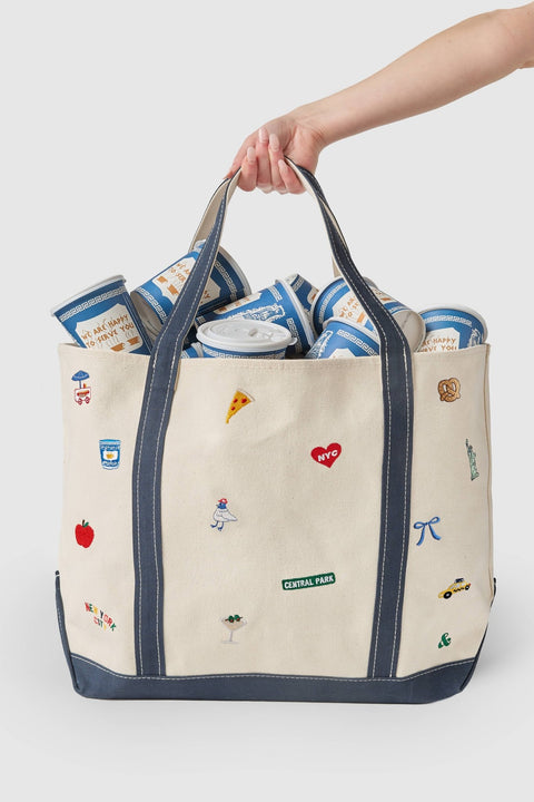 New York City Icons Embroidered Tote Bag - ascot + hart
