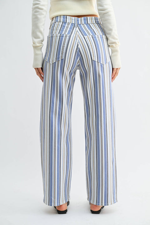 Nicola Striped High Rise Jeans - ascot + hart