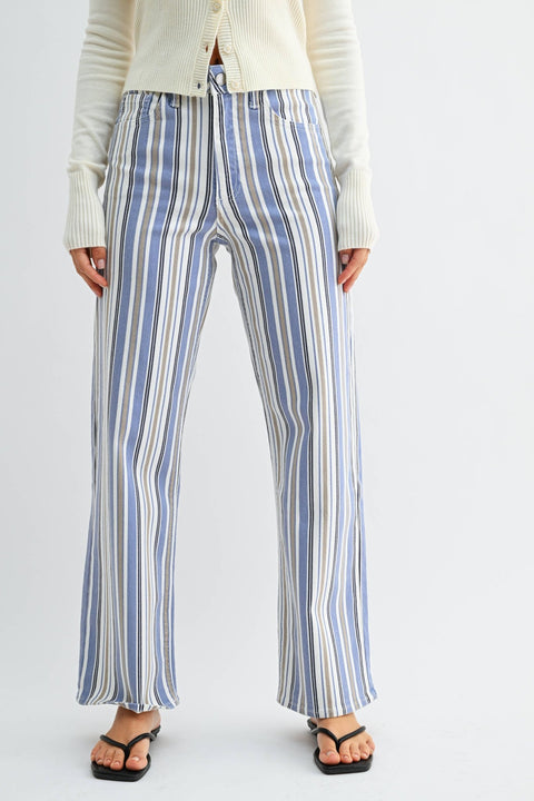 Nicola Striped High Rise Jeans - ascot + hart