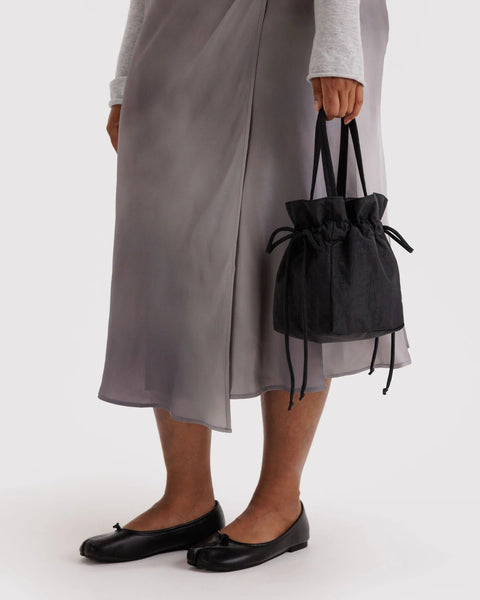 Nylon Drawstring Bag - Black - ascot + hart