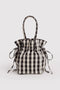 Nylon Drawstring Bag - Black and Cream Gingham - ascot + hart
