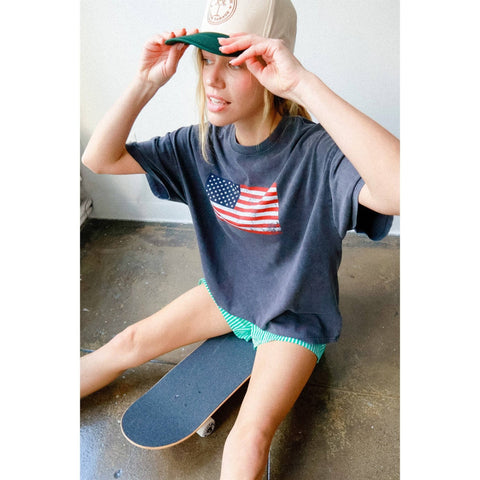 Oversized USA Flag Tee - ascot + hart