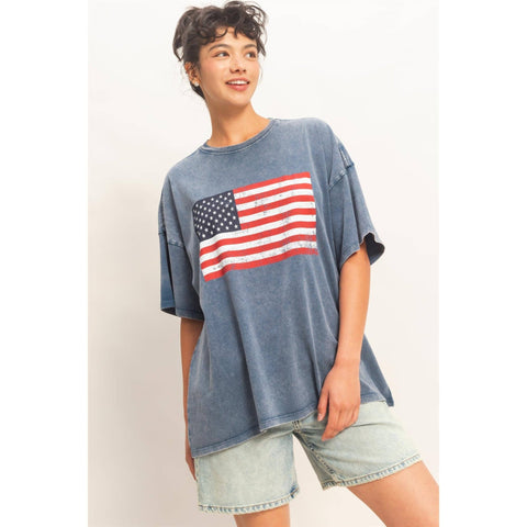 Oversized USA Flag Tee - ascot + hart