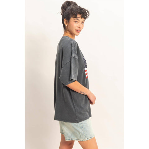Oversized USA Flag Tee - ascot + hart