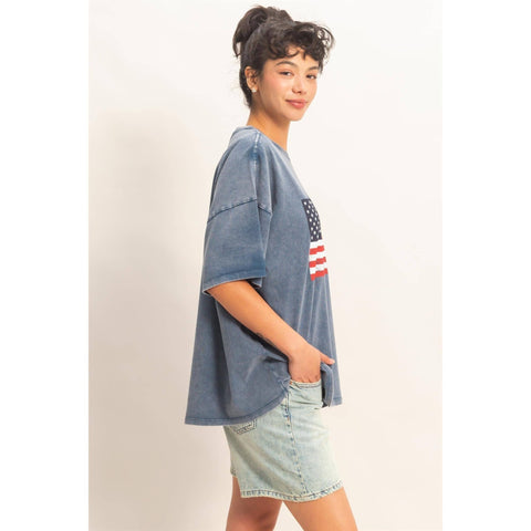 Oversized USA Flag Tee - ascot + hart