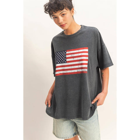 Oversized USA Flag Tee - ascot + hart