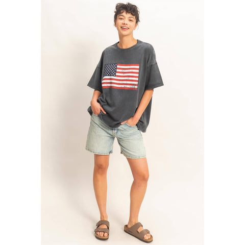 Oversized USA Flag Tee - ascot + hart