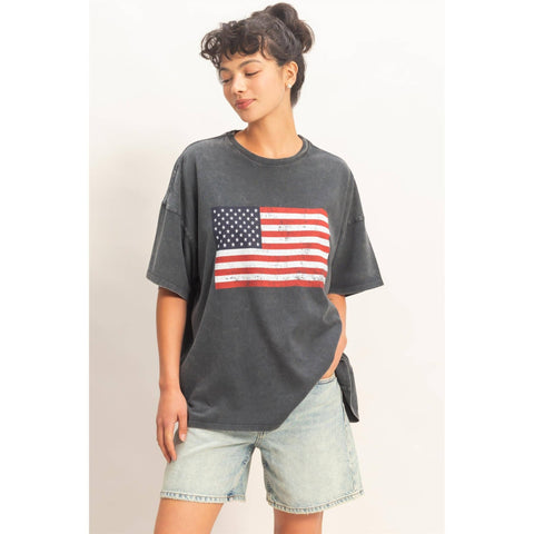 Oversized USA Flag Tee - ascot + hart