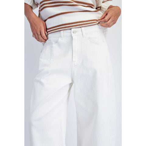 Paige Mid Rise Barrel Twill Jeans - ascot + hart