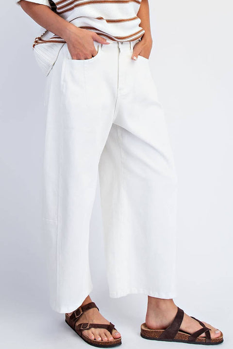 Paige Mid Rise Barrel Twill Jeans - ascot + hart