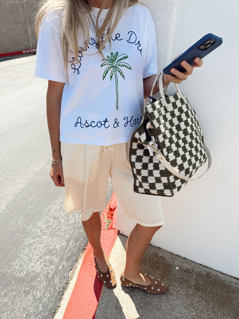 Palm Tree Living The Dream Crop Tee - ascot + hart