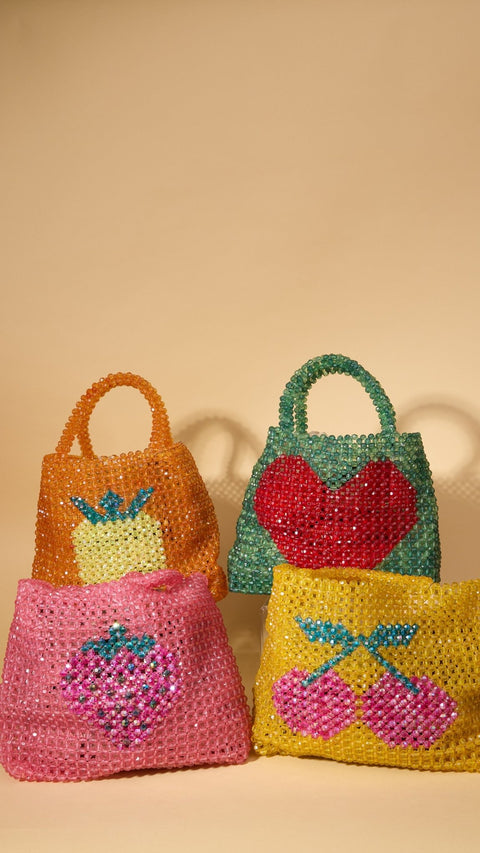 Pineapple Acrylic Beaded Handbag - ascot + hart
