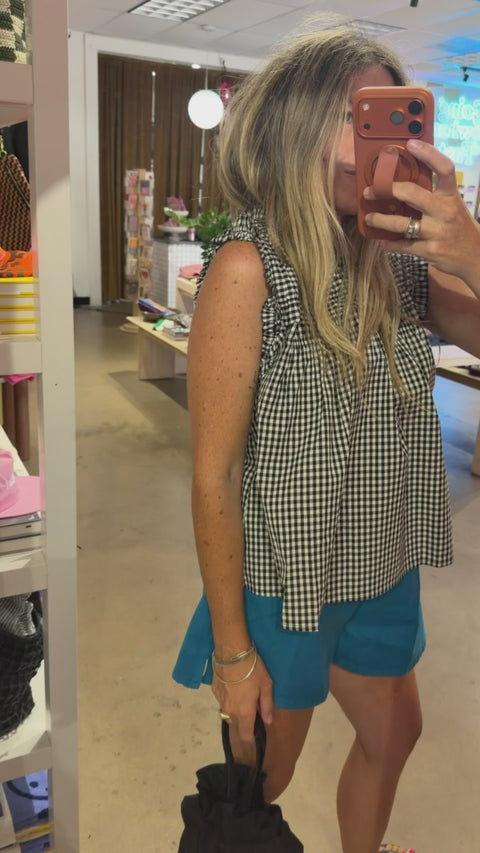 Ashlee Gingham Ruffle Blouse