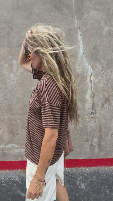 Kai Striped Oversized Tee