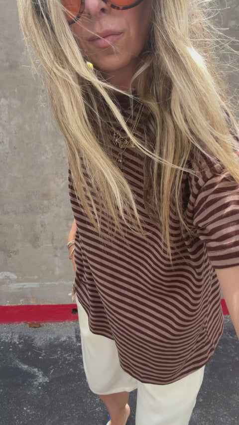 Kai Striped Oversized Tee