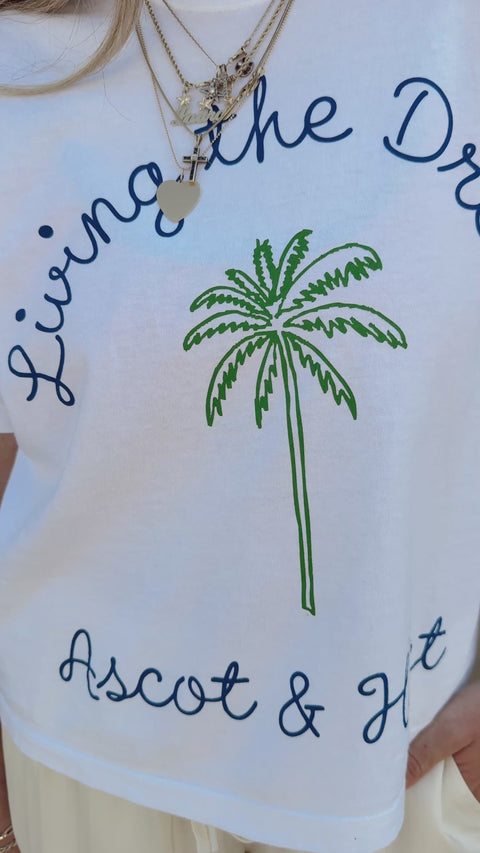 Palm Tree Living The Dream Crop Tee