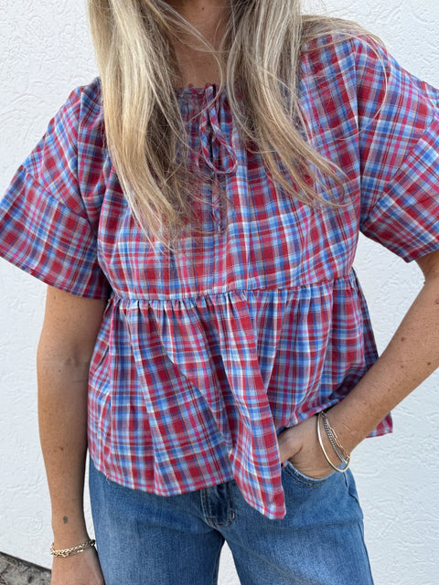 Priya Checker Top - ascot + hart