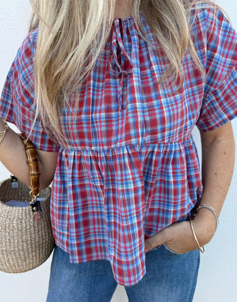 Priya Checker Top - ascot + hart