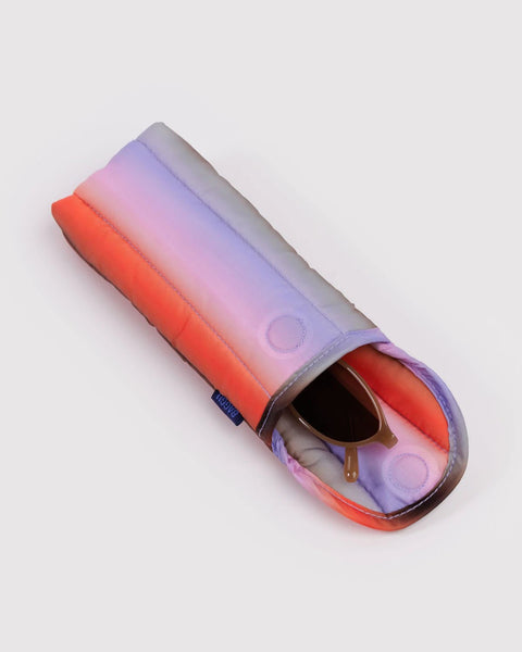 Puffy Glasses Sleeve - Gradient Stripe Poppy & Lilac - ascot + hart