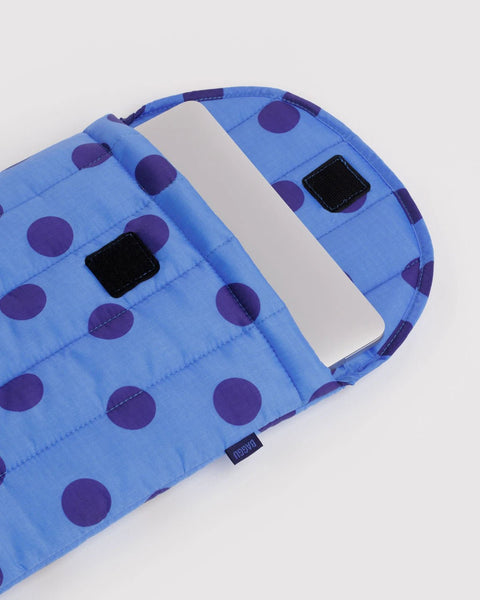 Puffy Laptop Sleeve 13"/14" - Blue Polka Dot - ascot + hart