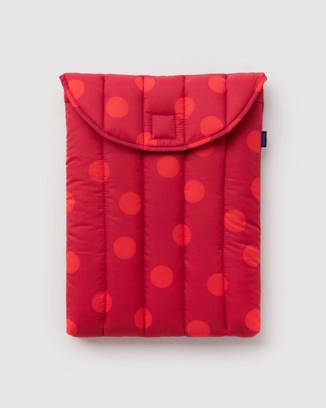 Puffy Laptop Sleeve 13"/14" - Red Polka Dot - ascot + hart