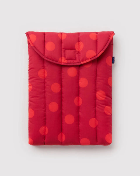 Puffy Laptop Sleeve 13"/14" - Red Polka Dot - ascot + hart