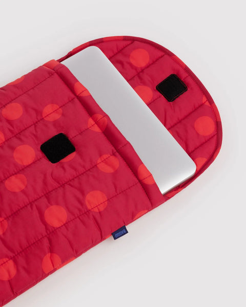 Puffy Laptop Sleeve 13"/14" - Red Polka Dot - ascot + hart
