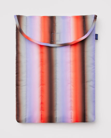 Puffy Laptop Sleeve 16" - Gradient Stripe Poppy & Lilac - ascot + hart