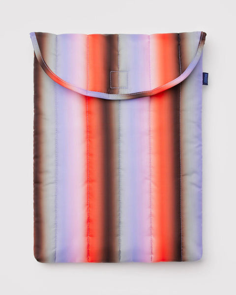 Puffy Laptop Sleeve 16" - Gradient Stripe Poppy & Lilac - ascot + hart