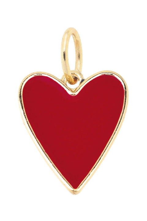 Red Enamel Heart Charm - ascot + hart