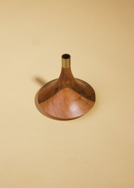 Retro Mango Wood & Metal Taper Holder - ascot + hart