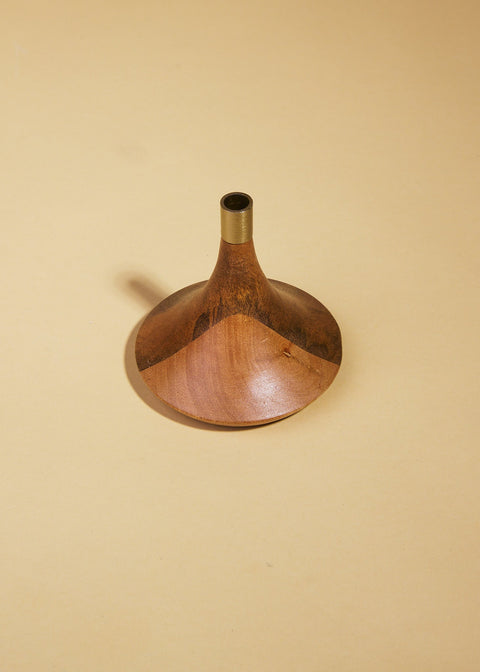 Retro Mango Wood & Metal Taper Holder - ascot + hart