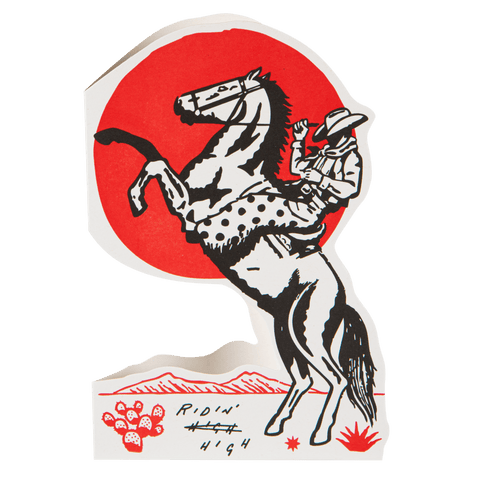 Ridin' High Cowboy Cut-Out Greeting Card - ascot + hart